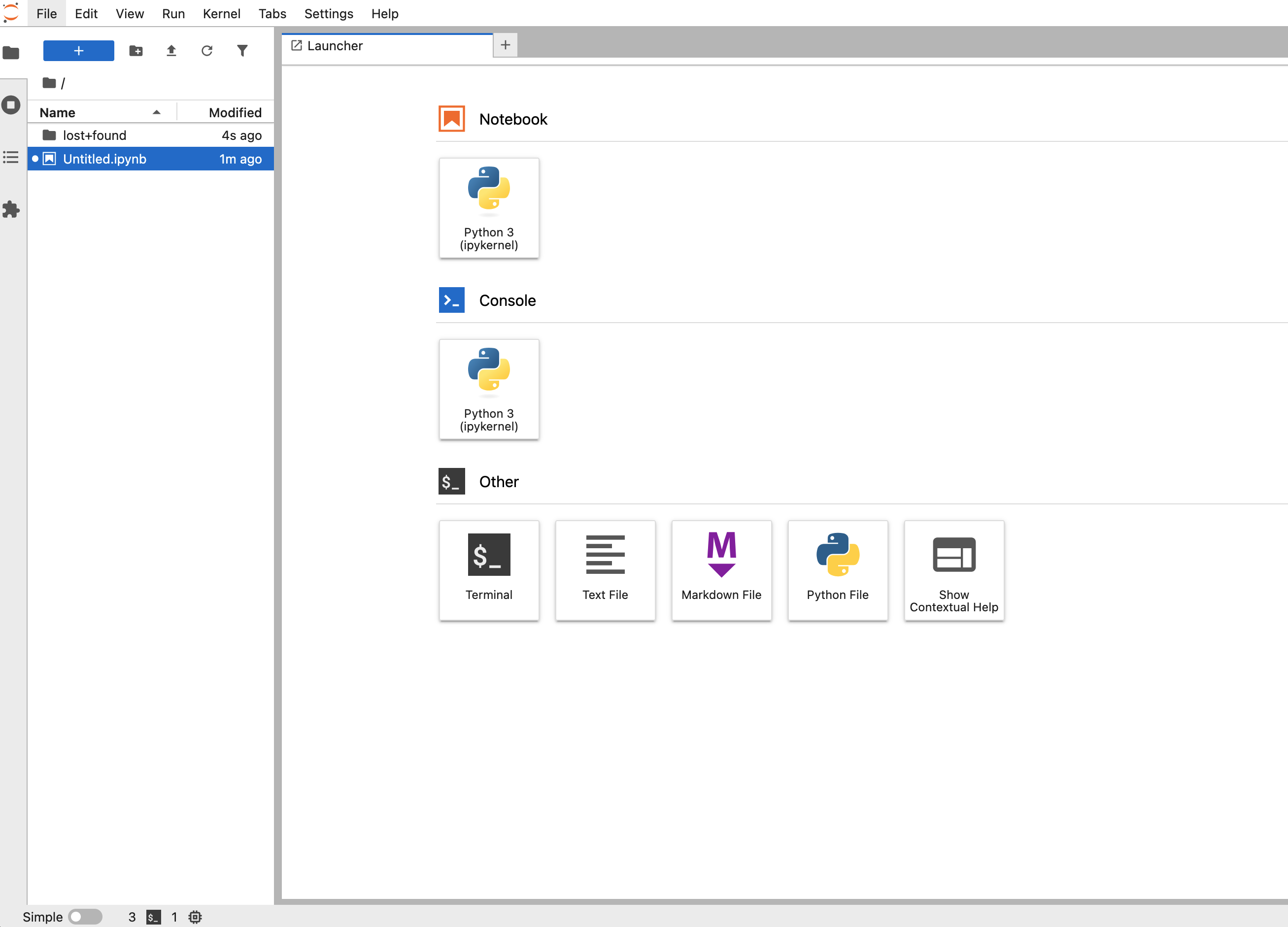 Jupyter notebook interface