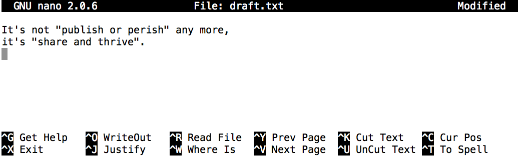 Nano editor